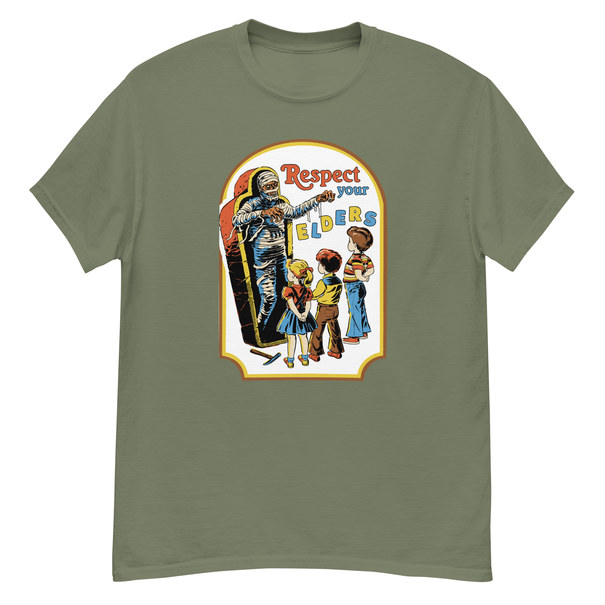 unisex-classic-tee-military-green-front-6ab345e5a58e2.png